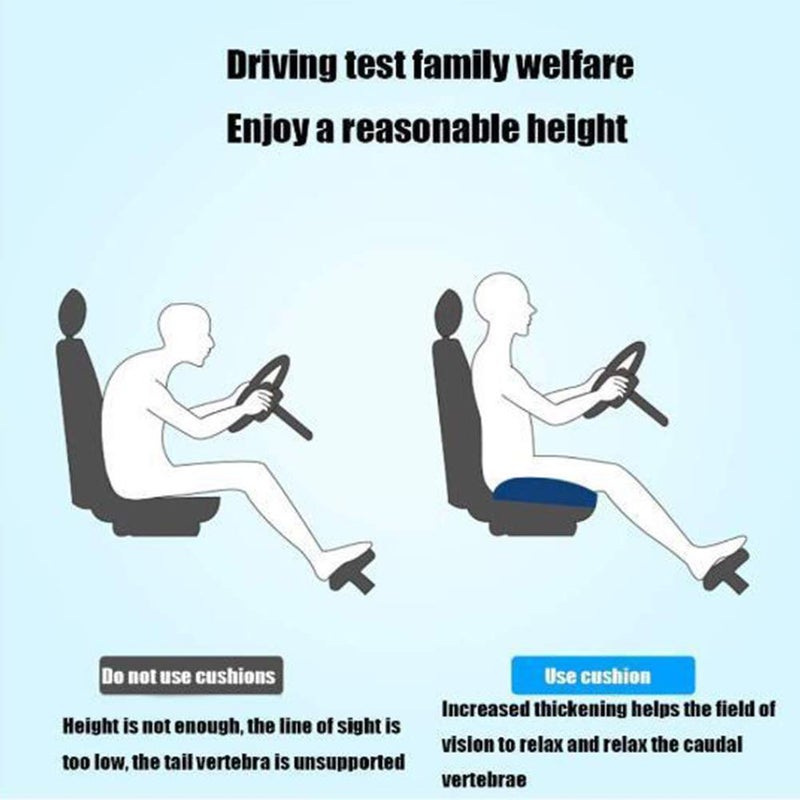 Srutirbo Car Booster Seat Cushion Raise The Height for Short People Driving Hip (Tailbone) and Lower Cack Fatigue Relief Suitable for Trucks  Cars  SUVs  Office Chairs  Wheelchairs (Black and Gray) - Image 3